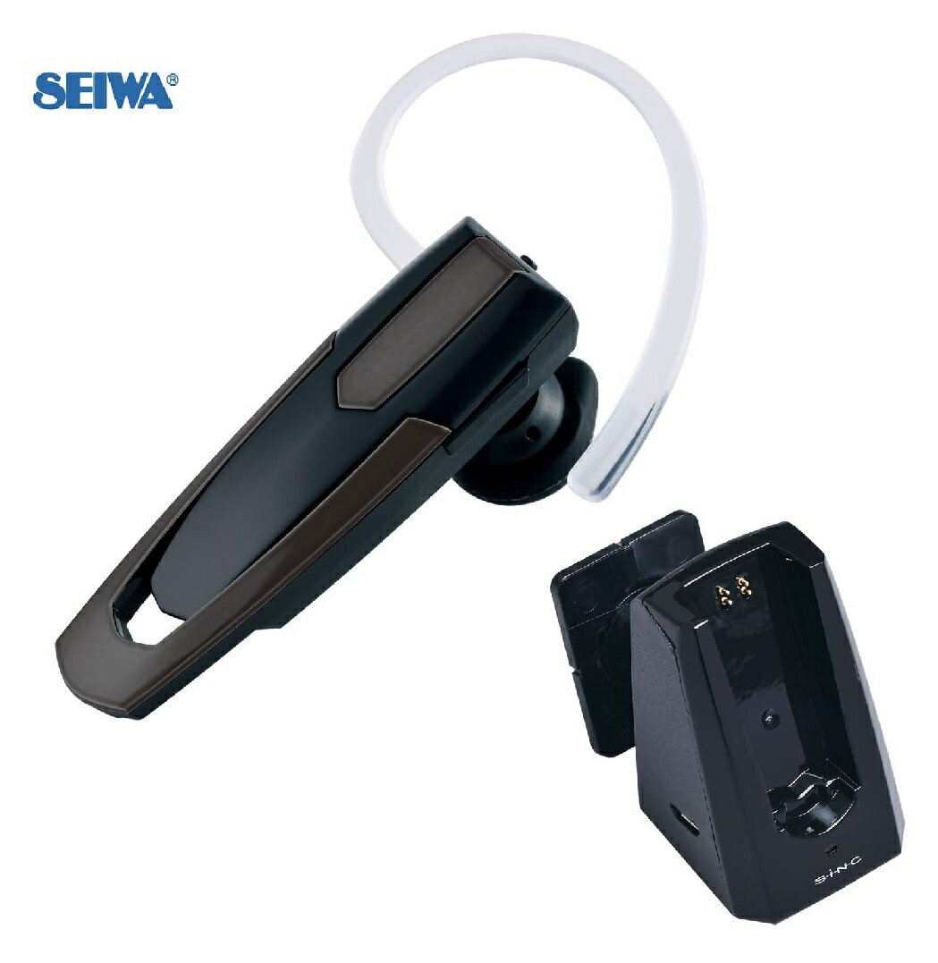 【RSL】 SEIWA / セイワ Bluetooth イヤホン 充電用クレードル付 BTE102｜ 車内用品 ｜ ハンズフリー 通話 ヘッドセット｜ 超小型｜ Bluetooth規格 ver5.0｜ モノラルイヤホン