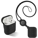 Bone Airpods P[X VRJo[ AirPods GA|bh 1/2ɓKp h~ ϏՌ ho ~ Jo[ یP[X/ubN AirPods Lanyard Case