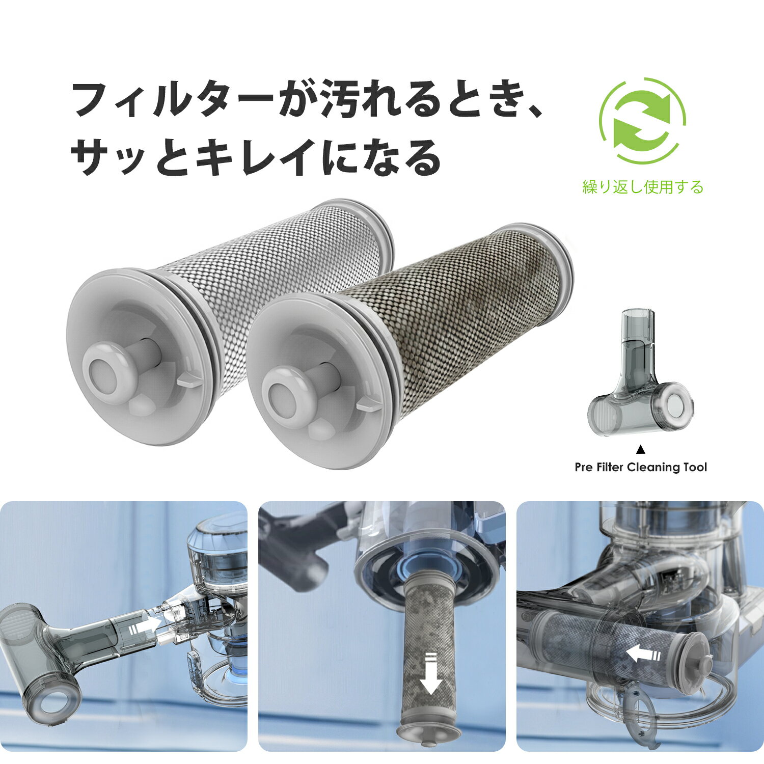 ティネコ クリーニングセット Tineco 掃除機交換用フィルタ＊2＋クリーニングツール 汚れ取り 掃除ツール 家庭用 掃除用具