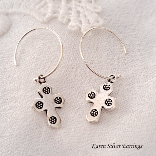 【送料無料】カレン族 シルバー ピアス クロス 刻印カレン族 シルバー925 ピアス シルバー ピアス カレン族 刻印 カレンシルバーピアス