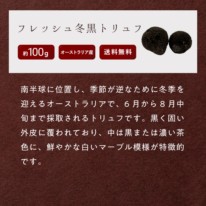 【100g目安】フレッシュ オーストラリア 冬黒トリュフ ファーストクラス メラノスポルム 直輸入 高級食材 三大珍味 希少 高品質 フレッシュトリュフ ギフト トリフ 生トリュフ | 冷蔵 クール便 送料無料 低価格 高級 高級品 お中元 プレゼント