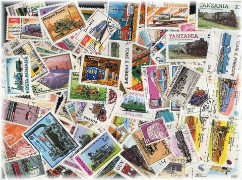 外国のトレイン・列車の切手　（使用済み切手　30枚）