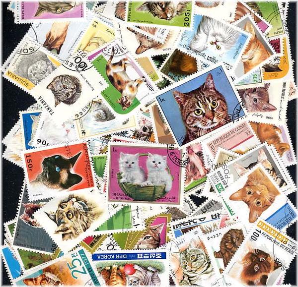 海外・外国のネコの切手　猫 （海外使用済み切手　20枚）ねこ