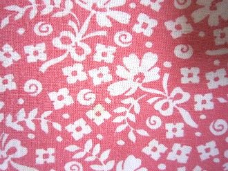 フィードサック ピンク地小花ブーケリボン　（1/16サイズ)