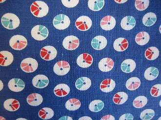 フィードサック ネイビー地丸模様　（1/16サイズ)