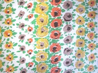 フィードサック 白地オレンジ黄色バラライン （1/16サイズ)