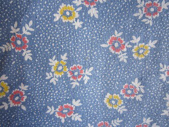 フィードサック　ブルー地お花　(1/16サイズ）