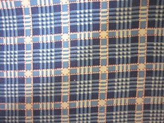 フィードサック　ブルーブロック柄　（1/16サイズ)