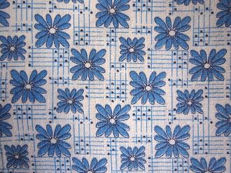 フィードサック 白地ブルーお花　（1/16サイズ)