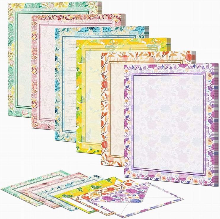 乐天商城 - 新品 　ヴィンテージふう便箋と封筒　（6柄セット）