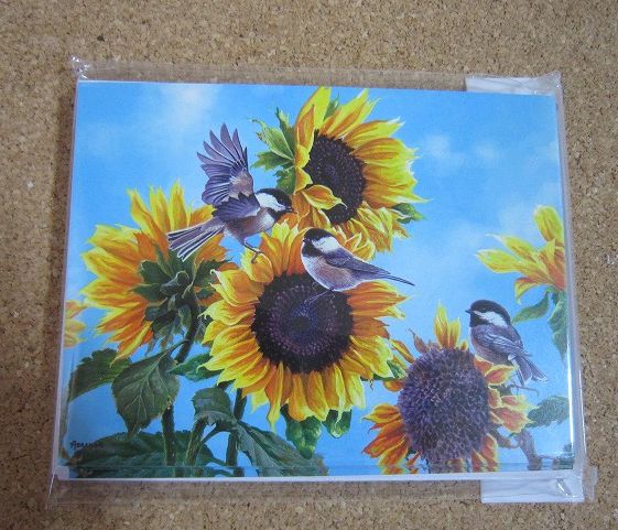 未使用　多目的　グリーティングカード　封筒つき　8枚入り　定形郵便　アメリカ製 　向日葵