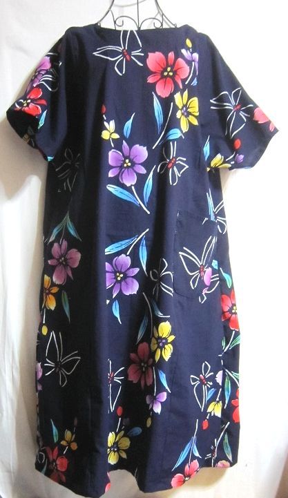 浴衣の反物からリメイク　ロングワンピース　ゆったり楽ちんサイズ　ハンドメイド　手作り