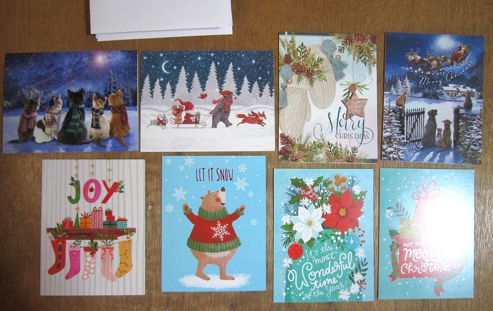 未使用　クリスマスグリーティングカード　封筒つき　8枚セット