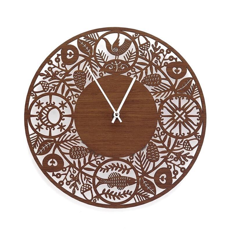 Etno Design（エトノデザイン）掛け時計TIME OF FULLNESS 縁あり《ダークカラー》