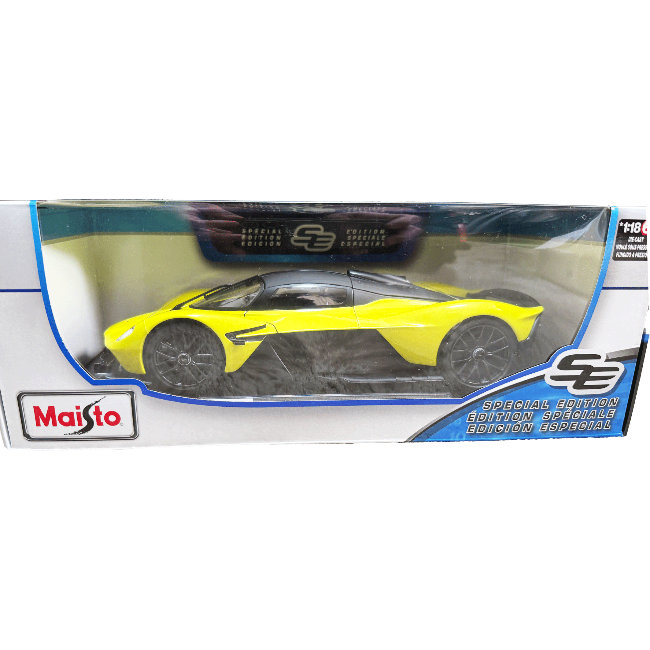 アストンマーチン バルキリー イエロー 1/18 ミニカー MAISTO Aston Martin Valkyrie ダイキャスト ハイパーカー スーパーカー モデルカー