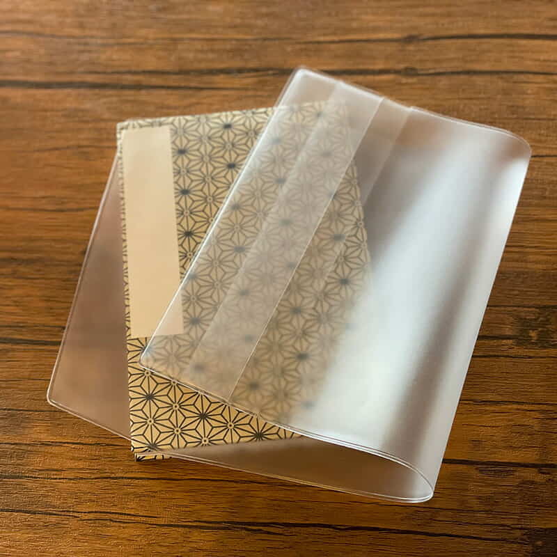 御朱印帳カバー 半透明 大判サイズ 12×18cm 蛇腹式専用 マット 梨地 朱印 納経帳 朱印帳 御朱印帖 集印帳 さんぽ 御城印 寺 神社 便利 ビニールカバー