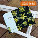 HollyHock 見開き御朱印帳 ミモザブーケ(黒) 蛇腹 朱印帳 納経帳 集印帳 かわいい