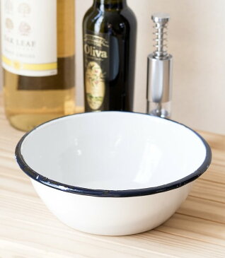 印度琺瑯 アンティーク調のホーロー サラダボウル 17.5cm / ほうろう エナメル キャンプ 朝食 食器 通販 アジア アジアン食品 エスニック食材