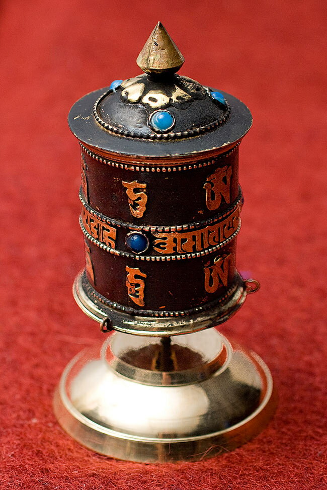 卓上マニ車（中） / チベット 宗教用品 密教 仏教 生活用品 アジア チベタン エスニック インド 雑貨