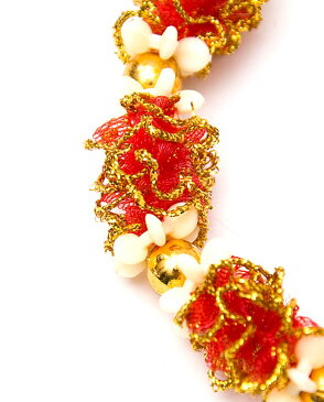 インドの造花 赤×白 / デコレーション バラタナティヤム アクセサリ サリー エスニック衣料 アジアンファッション エスニックファッション