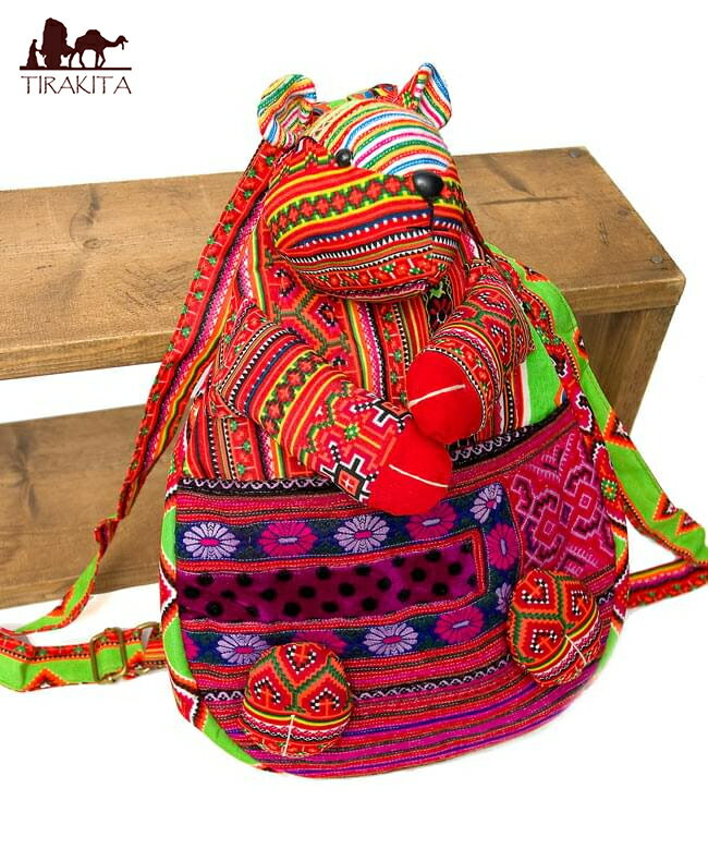 ミニサイズの動物バックパック リス / リュック リュックサック 子ども キッズサイズ インド バッグ か..