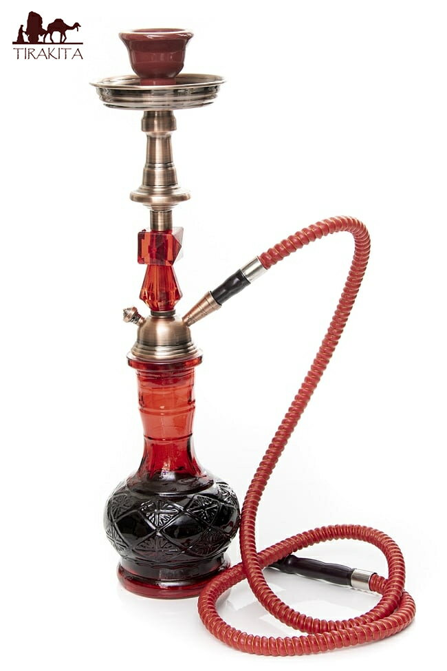  シーシャ（水タバコ）赤  / 水パイプ 水煙管 フッカー ナルギレ フレーバー シーシャの炭 shisha hookha 即納 エスニック インド アジア 雑貨