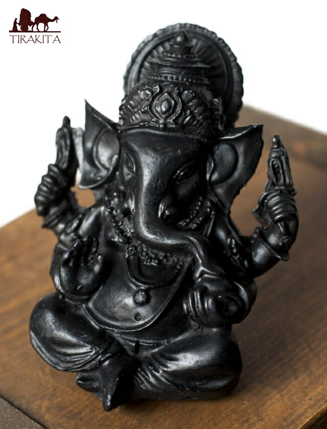ガネーシャ ブラック 8.5cm / 神様 神様像 レジン インド インテリア 置物 彫刻 金運 インドの神様像 エスニック アジア 雑貨