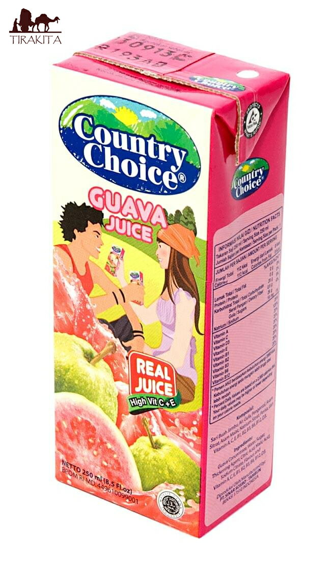 ■グァバ ジュース 【250ml】 【Country choice】の詳細 ブランドCountry choice(カントリーチョイス)名称グァバジュース原材料名果実、砂糖、増粘剤、V.C、香料、酸味料、V.E、ナイアシン、V.A、V.B、V.B2、V.B1、V.D、V.B12配送についてあす楽についてグァバ グァバジュース パッケージが写真と異なる場合がございます。ご了承ください。 インドネシア産、飲みきりサイズのグァバジュース。紙パック入りです。すっきりとしたグァバの旨味が凝縮されています。東南アジアに旅行にいったことがある方は懐かしい気持ちになること間違いなし！日本でもあの味が楽しめます！　