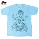 ダンシングガネーシャ Tシャツ【ヘザー生地】 / インドの神様 エスニック ヒンドゥー TIRAKITA(ティラキタ) インドの神様系 メンズ レディース エス...