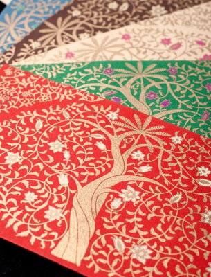 インドの封筒 木と唐草模様 RITI / チマンラール