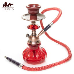 シーシャ（水タバコ）赤 【約25cm】 / 水パイプ 水煙管 フッカー ナルギレ フレーバー シーシャの炭 shisha hookha 即納 エスニック インド アジア 雑貨【レビューで500円クーポン プレゼント】