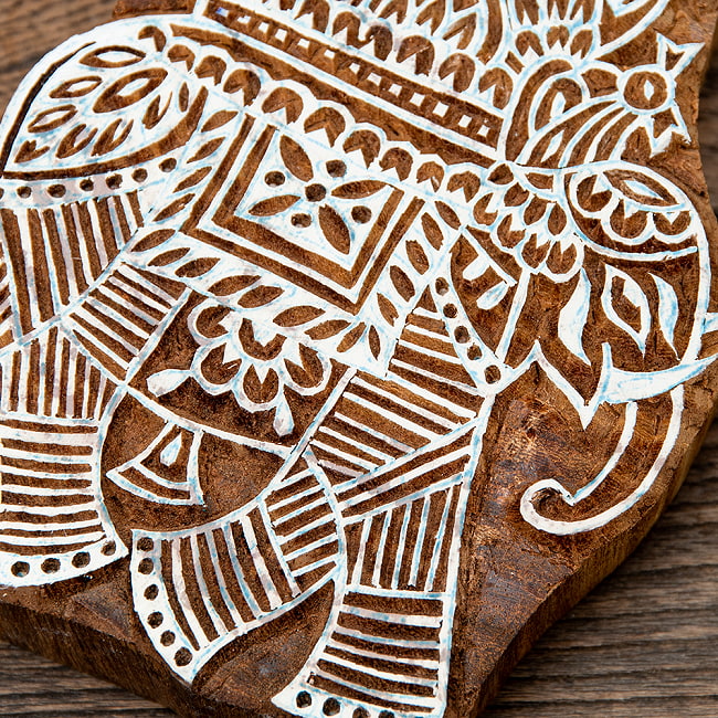 高品質 精細彫 ウッドブロックスタンプ【象】約12×11cm / ウッドスタンプ インド タイ バリ 日用品 雑貨 文房具 木版 エスニック アジア 雑貨【レビューで500円クーポン プレゼント】