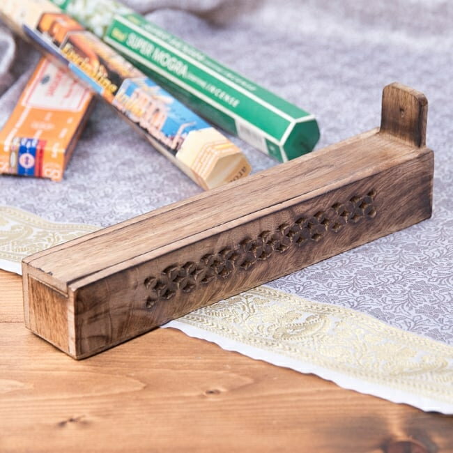 マンゴーウッドのお香立て ルーフオープンタイプ / シーシャムウッド 箱形お香立て 石 陶器 ソープストーン インセンス インド アジア エスニック