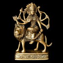 【送料無料】 ブラス製 ドゥルガー 17cm / durga 神像 パールヴァティ 開運 インドの神様像 置物 エスニック アジア 雑貨