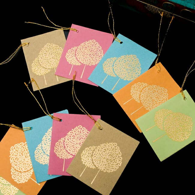 インドのギフトタグセット ツリー / 文房具 レター 手紙 Chimanlals(チマンラール) チマンラールのレターセット 便箋 封筒 メッセージカード エス...