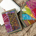 ラジャスタン刺繍 パッチワークノート〔15cm×10cm〕 / 文房具 ダイアリー ビーズ スパンコール 古布 ノートとメモ帳 ロクタ ネパール インド エスニック アジア 雑貨