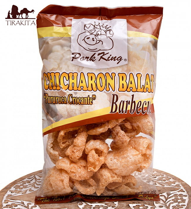 〔低糖質！ロカボスナック〕チチャロン バラット 豚皮の唐揚げ CHICHARON BALAT Barbecue 〔Pork King〕 糖質オフ 国産 / 豚皮スナック 揚げ菓子 フィリピンのお菓子 King(ポークキング) フィリピン料理 カレカレ シニガン 食品 食材 アジアン食品 エスニック食材