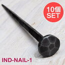 【送料無料】 【10個SET】お買い得！ インドのアイアン 釘 ネイル 7面 【17cm】 / くぎ DIY インテリア ハンガー ビス ウォールフック 壁掛けフック エスニックハンガー アジアン