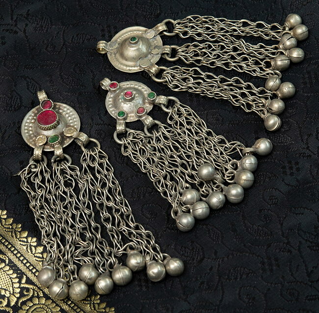 クチ族のアンティーク ペンダント トライバルジュエリー【3個セット】 / クチジュエリー kuchi ベリーダンス アクセサリーパーツ・手芸用品 インド ペンダ...