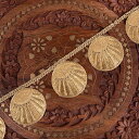 〔メーター売り〕チロリアンテープ 金糸が美しい 更紗模様のゴータ刺繍〔幅 約5cm〕 日の出 / Gota embroidery ラジャスタン 手芸 花柄 エスニック リボン チロルテープ インド アジア 布 ファブリック