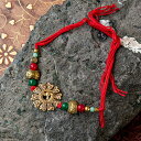 ラーキー インドの紐ブレスレット ラウンドピーコック / アンクレット ラクシャバンダン Rakhi Bandhan アームレット アジア アクセサリー 菩提樹...