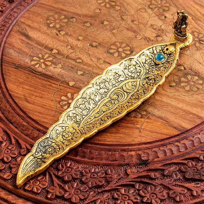 葉型香立て【ガネーシャ】 / インセンスホルダー お香たて お香立て ホワイトメタル 小物入れ 小物プレート さじ形お香立て 石 陶器 ソープストーン インド ...