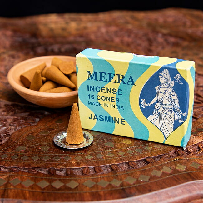 Meera コーン香 Jasmine （ジャスミン）の香り / Mirabai インセンス お香 Gulabsingh Johrimal インドのコーン香 アジア エスニック