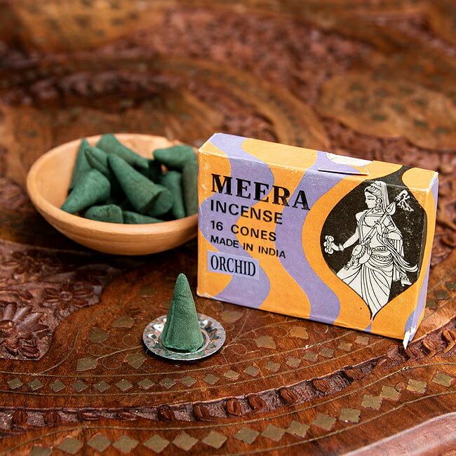 Meera コーン香 Orchid （蘭）の香り / Mirabai インセンス お香 Gulabsingh Johrimal インドのコーン香 アジア エスニック