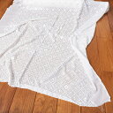 〔1m単位切り売り〕ミラーワークと刺繍入りメッシュ シースルー生地布〔幅約107cm〕 ホワイト / 商用利用可 レース 手芸 テーブルクロス おしゃれ 計り売...
