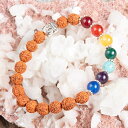 SuperSale インドの数珠ブレスレット チャクラとルドラクシャ / アクセサリー 天然石 アジア エスニック アンクレット ピアス リング ビンディー【レ...