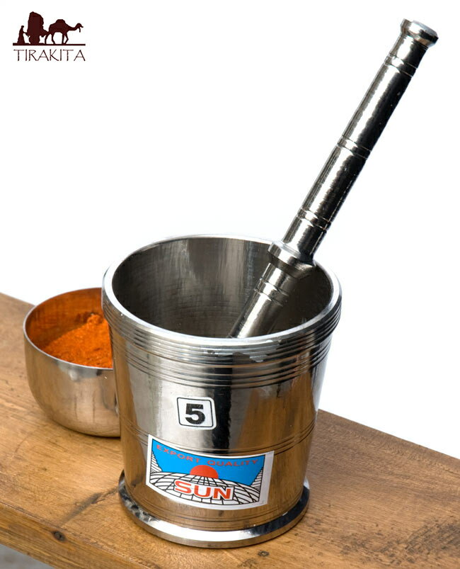 日替わりセール品 スパイスグラインダーNo.5 特大 直径:約8.7cm 高さ:約9cm / すり鉢 カレー すりつぶす スパイスミル 乳鉢 インドカレー 調理...