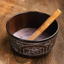 【送料無料】 ライトウェイトシンギングボウル 五仏と蓮華〔直径:約21cm〕 / 五智如来 シンギングボール ネパール 楽器 打楽器 民族楽器 全部 仏教 瞑想...
