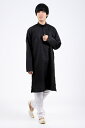 【送料無料】 シンプルブラック クルタ パジャマ上下セット インドの男性民族衣装 / クルタパジャマ Kurta Pajama 黒 TIRAKITA(ティラキタ) メンズ 男性物 エスニック衣料 アジアンファッション エスニックファッション【レビューで1000円クーポン プレゼント】