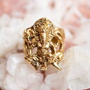 ガネーシャのゴールドリング / 指輪 アクセサリー 金色 インド 神様 バングル エスニック アジア アンクレット ピアス ビンディー